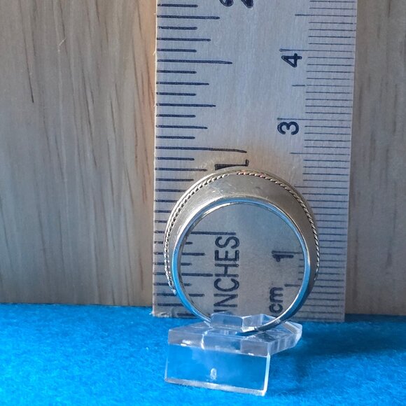 Sterling Silver and 14 K Gold Band Ring - Picture 9 of 9